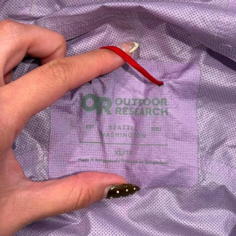 Outdoor Research Helium Purple Lavender Ultralight Waterproof Hooded Jacket XS - Picture 11 of 13